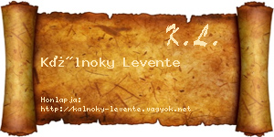 Kálnoky Levente névjegykártya
