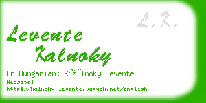 levente kalnoky business card